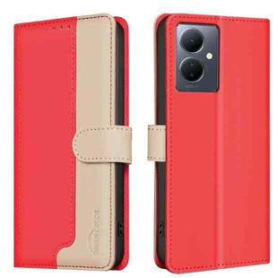 For vivo Y78 5G / Y36 Color Matching RFID Anti-theft Leather Phone Case(Red)