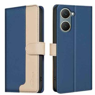 For vivo Y03 4G Color Matching RFID Anti-theft Leather Phone Case(Blue)