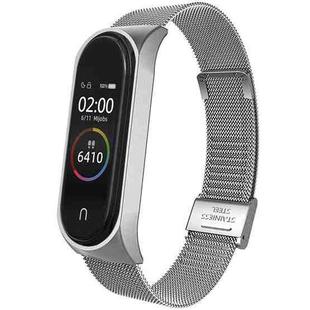 For Xiaomi Mi Band 4 / 3 Milanese Metal Watch Band, Color:Silver