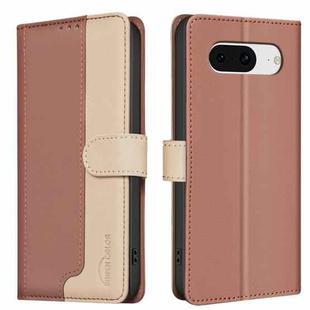 For Google Pixel 8 Color Matching RFID Anti-theft Leather Phone Case(Brown)