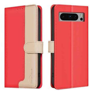 For Google Pixel 8 Pro Color Matching RFID Anti-theft Leather Phone Case(Red)