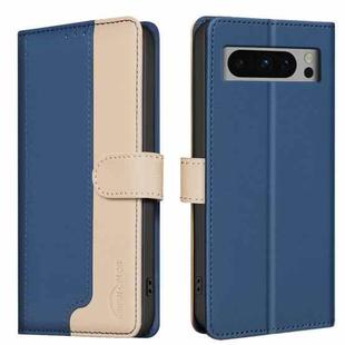 For Google Pixel 8 Pro Color Matching RFID Anti-theft Leather Phone Case(Blue)