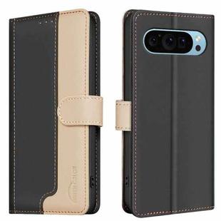 For Google Pixel 9 Color Matching RFID Anti-theft Leather Phone Case(Black)