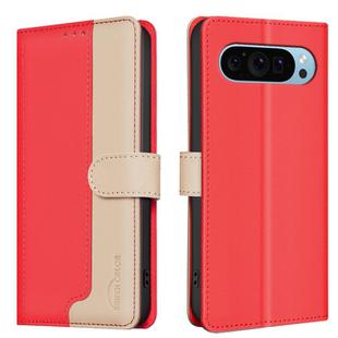 For Google Pixel 9 Color Matching RFID Anti-theft Leather Phone Case(Red)