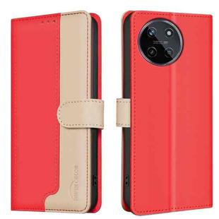 For Realme 11 4G Global Color Matching RFID Anti-theft Leather Phone Case(Red)