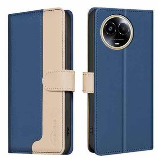 For Realme 11 5G Global / 11X Color Matching RFID Anti-theft Leather Phone Case(Blue)