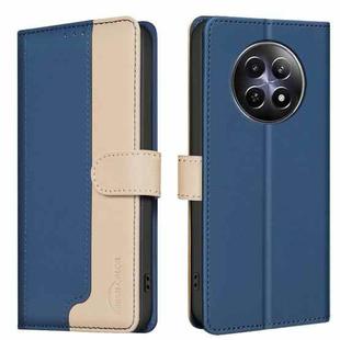 For Realme 12 5G Global Color Matching RFID Anti-theft Leather Phone Case(Blue)