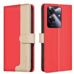 For Realme Note 60 / C61 Color Matching RFID Anti-theft Leather Phone Case(Red)