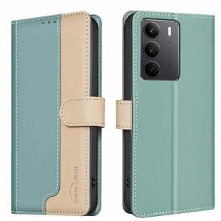 For Realme C75 4G Color Matching RFID Anti-theft Leather Phone Case(Green)