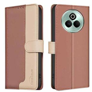 For Realme P3 Pro 5G Color Matching RFID Anti-theft Leather Phone Case(Brown)