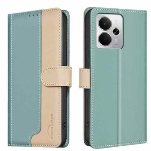 For Realme 14 5G Global Color Matching RFID Anti-theft Leather Phone Case(Green)