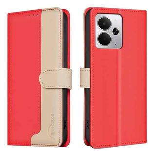 For Realme 14 5G Global Color Matching RFID Anti-theft Leather Phone Case(Red)