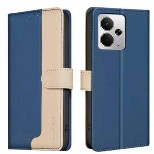 For Realme 14 5G Global Color Matching RFID Anti-theft Leather Phone Case(Blue)