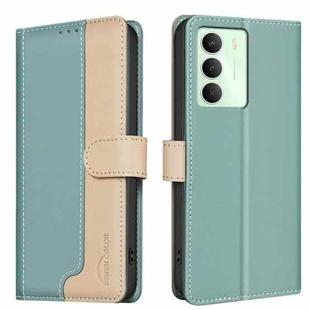For Realme 14X 5G Color Matching RFID Anti-theft Leather Phone Case(Green)