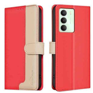 For Realme 14X 5G Color Matching RFID Anti-theft Leather Phone Case(Red)