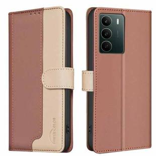 For Realme C71 4G Global Color Matching RFID Anti-theft Leather Phone Case(Brown)