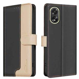 For OPPO A38 4G / A18 4G Color Matching RFID Anti-theft Leather Phone Case(Black)