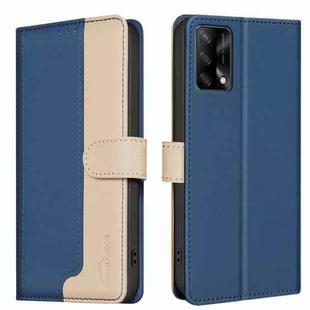 For OPPO A74 4G / F19 4G Color Matching RFID Anti-theft Leather Phone Case(Blue)