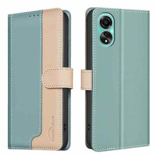 For OPPO A78 4G Color Matching RFID Anti-theft Leather Phone Case(Green)