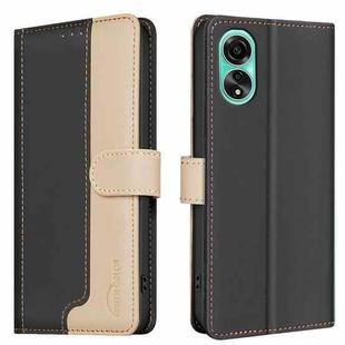 For OPPO A78 4G Color Matching RFID Anti-theft Leather Phone Case(Black)