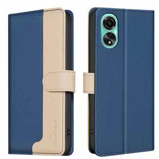 For OPPO A78 4G Color Matching RFID Anti-theft Leather Phone Case(Blue)