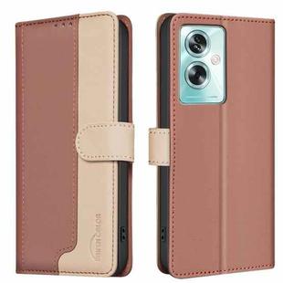 For OPPO A79 5G Color Matching RFID Anti-theft Leather Phone Case(Brown)