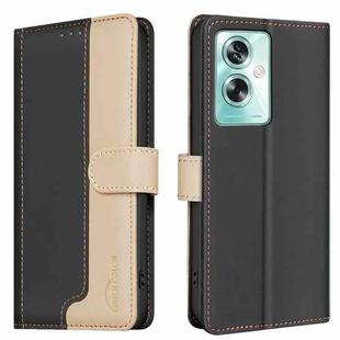 For OPPO A79 5G Color Matching RFID Anti-theft Leather Phone Case(Black)