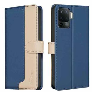 For OPPO A94 4G / Reno5 F / F19 Pro Color Matching RFID Anti-theft Leather Phone Case(Blue)
