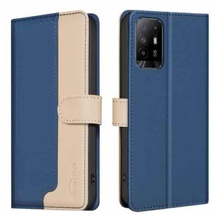 For OPPO A94 5G / Reno5 Z / F19 Pro+ Color Matching RFID Anti-theft Leather Phone Case(Blue)