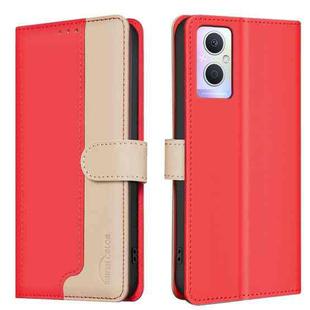 For OPPO A96 5G / Reno7 Z Color Matching RFID Anti-theft Leather Phone Case(Red)