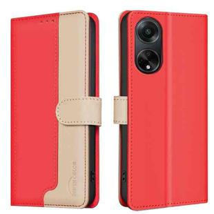 For OPPO A98 5G / F23 / A1 Color Matching RFID Anti-theft Leather Phone Case(Red)