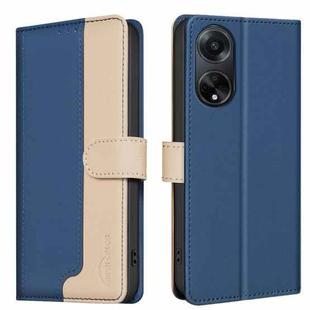 For OPPO A98 5G / F23 / A1 Color Matching RFID Anti-theft Leather Phone Case(Blue)