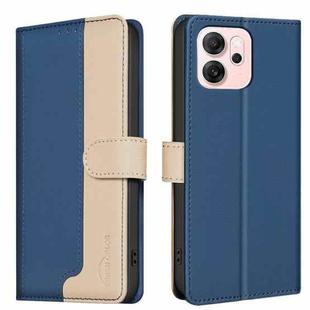 For OPPO Reno14 F 5G Color Matching RFID Anti-theft Leather Phone Case(Blue)