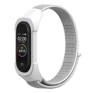 For Xiaomi Mi Band 5 / 4 / 3 Nylon Watch Band(Seashell+White Grey)