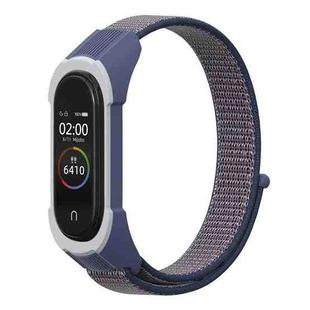 For Xiaomi Mi Band 5 / 4 / 3 Nylon Watch Band(Blue+Blue Grey)