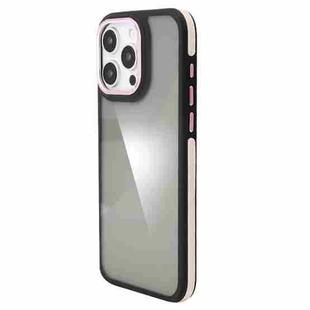 For iPhone 14 Pro Gold Shield 3 in 1 Phone Case(Pink)