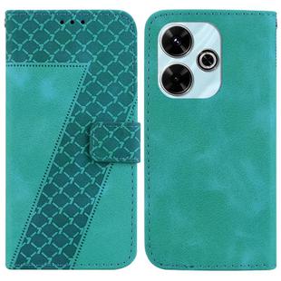 For Xiaomi Redmi 13 4G Seven-shaped Embossed Leather Phone Case(Green)