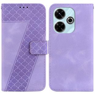 For Xiaomi Redmi 13 4G Seven-shaped Embossed Leather Phone Case(Purple)