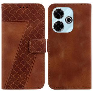 For Xiaomi Redmi 13 4G Seven-shaped Embossed Leather Phone Case(Brown)