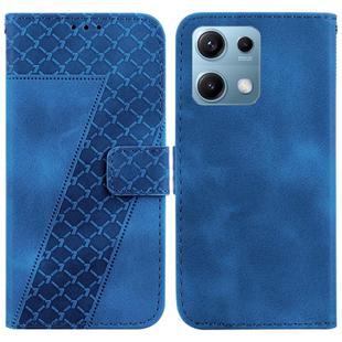 For Redmi Note 14S 4G Seven-shaped Embossed Leather Phone Case(Blue)