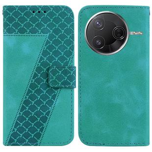 For Redmi K80 / K80 Pro Seven-shaped Embossed Leather Phone Case(Green)