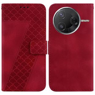 For Redmi K80 / K80 Pro Seven-shaped Embossed Leather Phone Case(Red)