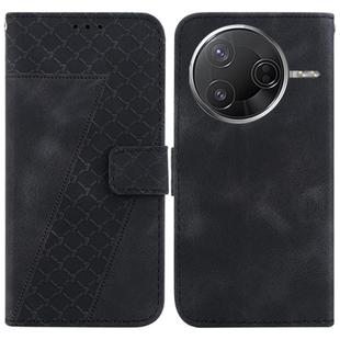 For Redmi K80 / K80 Pro Seven-shaped Embossed Leather Phone Case(Black)