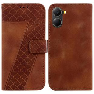 For Redmi Turbo 4 / Xiaomi Poco X7 Pro Seven-shaped Embossed Leather Phone Case(Brown)