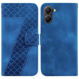 For Redmi Turbo 4 / Xiaomi Poco X7 Pro Seven-shaped Embossed Leather Phone Case(Blue)