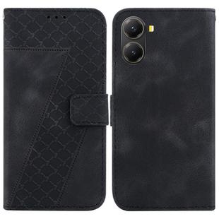 For Redmi Turbo 4 / Xiaomi Poco X7 Pro Seven-shaped Embossed Leather Phone Case(Black)