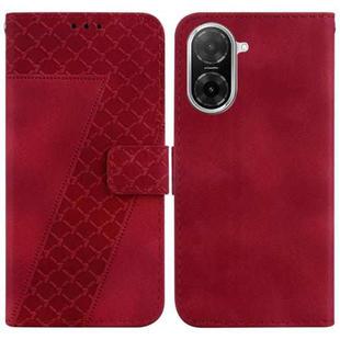 For Redmi A5 4G 171.7mm Seven-shaped Embossed Leather Phone Case(Red)