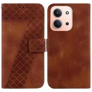 For Redmi 15C 4G 173.1mm / 15C 5G 173.1mm Seven-shaped Embossed Leather Phone Case(Brown)