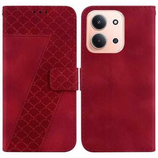 For Redmi 15C 4G 173.1mm / 15C 5G 173.1mm Seven-shaped Embossed Leather Phone Case(Red)