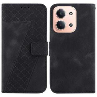 For Redmi 15C 4G 173.1mm / 15C 5G 173.1mm Seven-shaped Embossed Leather Phone Case(Black)